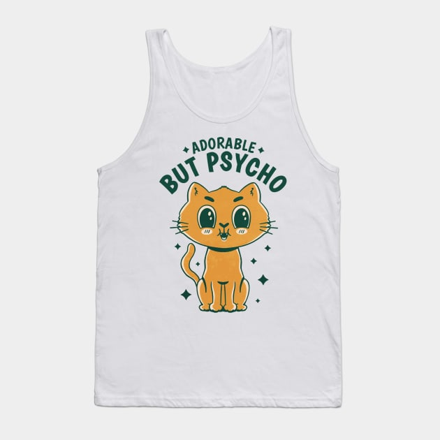 Cute psycho cat cartoon Tank Top by Picasso_design1995